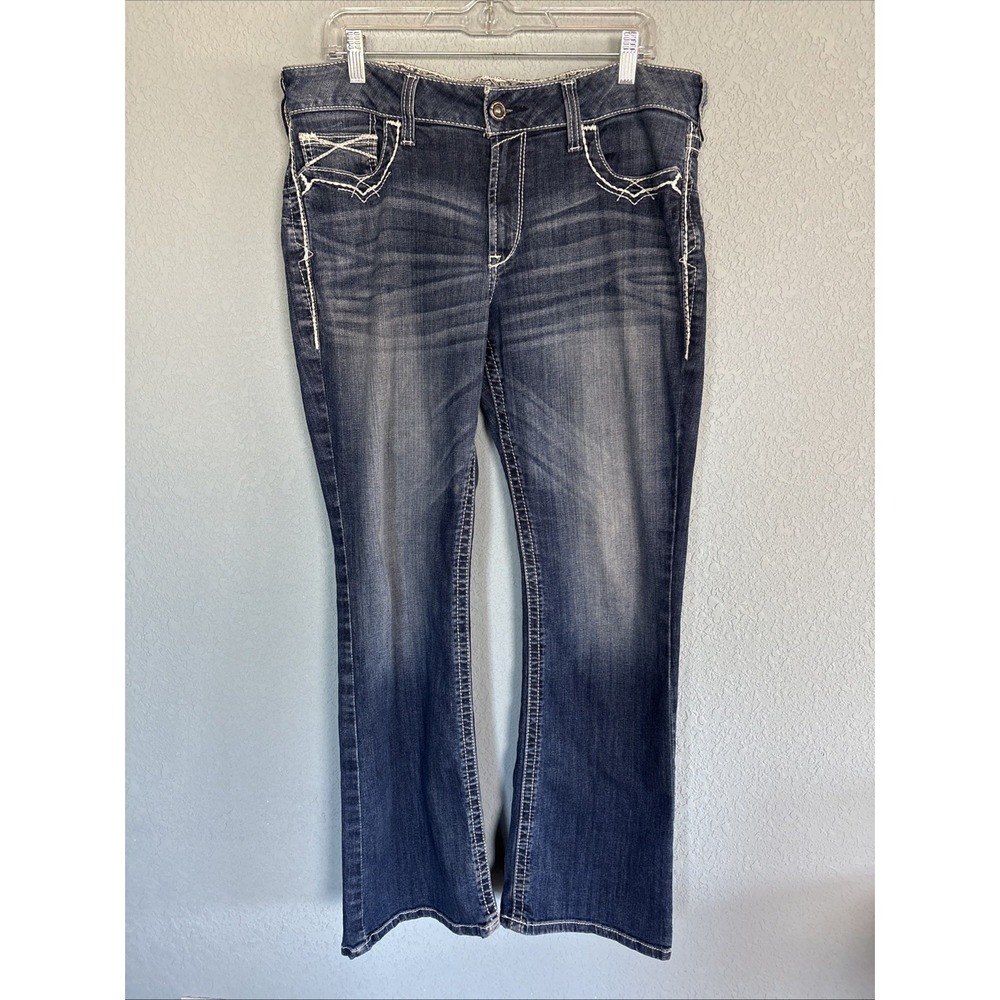 Ariat Real Denim Bootcut Jeans Womens 33R Mid Rise Western Cowgirl Rodeo 36x32